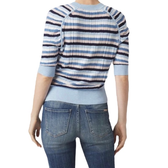 WHBM Cashmere-Blend Elbow-Sleeve Shirred Sweater NWT - Picture 2 of 8